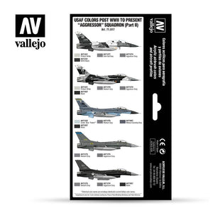 Vallejo 71617 Couleurs de l&amp;#39;USAF, de l&amp;#39;après-Seconde Guerre mondiale à nos jours, Escadron d&amp;#39;agresseurs, Partie II, 8x17ml – image 3