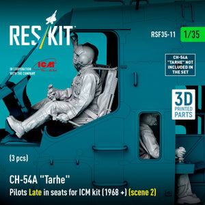 RESKIT RSF35-0011 CH-54A « Tarhe » Pilotes en retard dans leurs sièges pour kit ICM (1968 +) (scène 2) (3 pièces) (Impression 3D) 1/35 – image 5