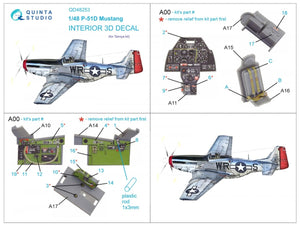 Intérieur imprimé en 3D et coloré sur papier décalcomanie Quinta Studio QD48253 P-51D (Tamiya) 1/48  – image 2