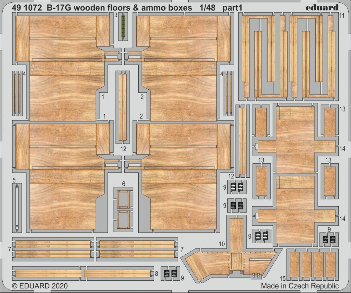 Eduard 491072 B-17G Planchers en bois et caisses de munitions 1/48 HK MODELS