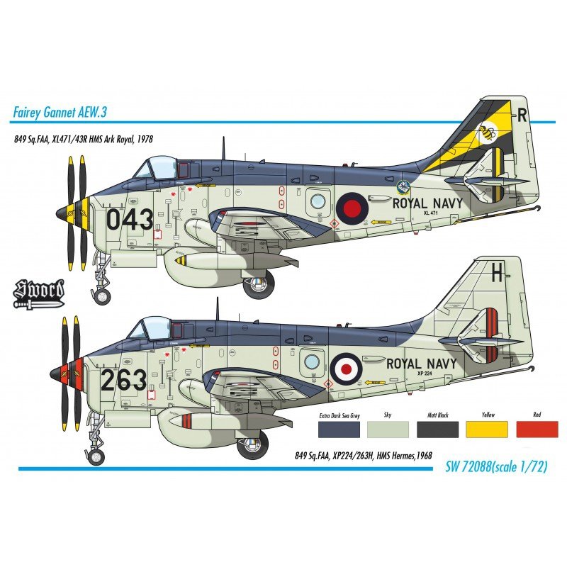 Sword 72088 Gannet AEW.3 avec intérieur opérateur PUR 1/72 – imagen 2