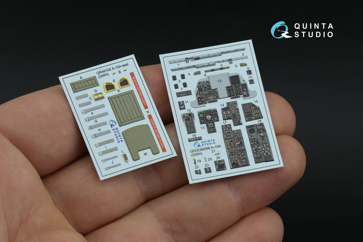 Intérieur imprimé en 3D et coloré sur papier décalcomanie Quinta Studio QD48586 A-10A Warthog (GWH) 1/48 – immagine 2