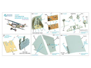 Intérieur imprimé en 3D et coloré pour Fokker D.VII (Wingnut Wings) - Quinta Studio QD32239, échelle 1/32 – Bild 13