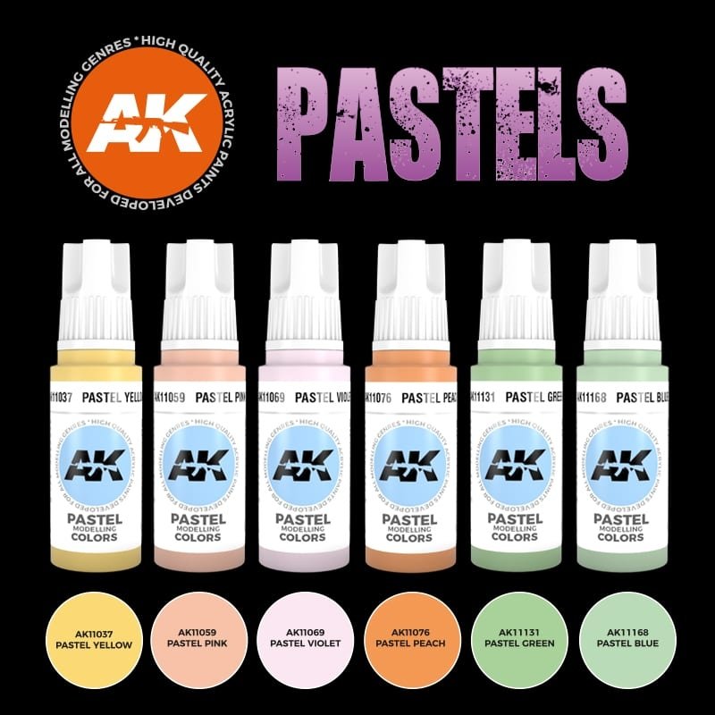 AK Interactive AK11607 COULEURS PASTELS ENSEMBLE 6 x 17 ml