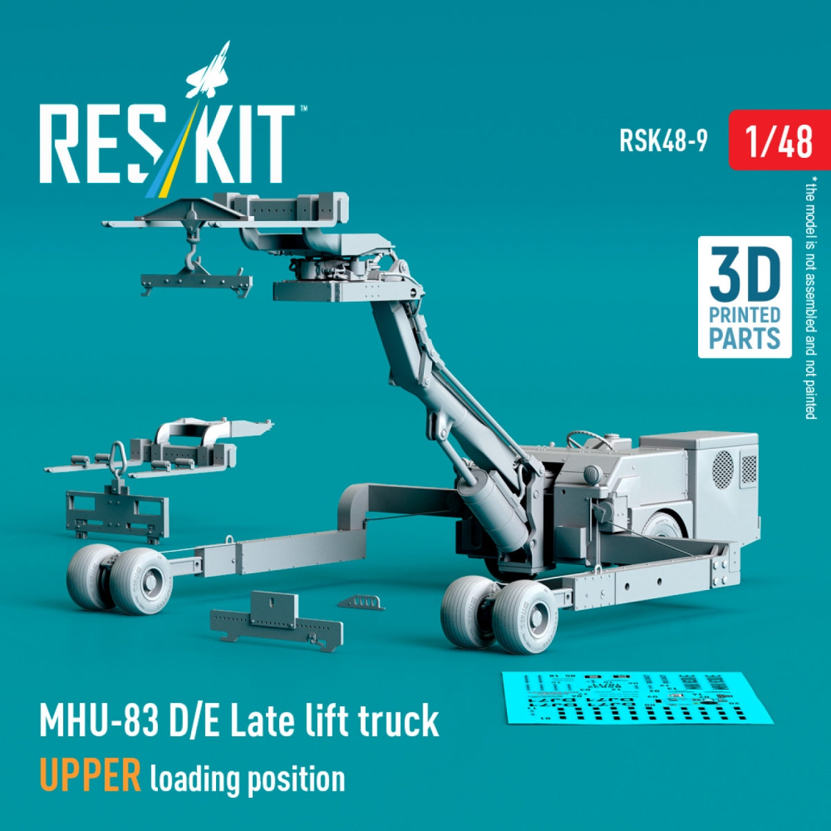 RESKIT RSK48-0009 MHU-83 D/E Chariot élévateur tardif, position de chargement supérieure (kit de modèle imprimé en 3D) 1/48  – image 3