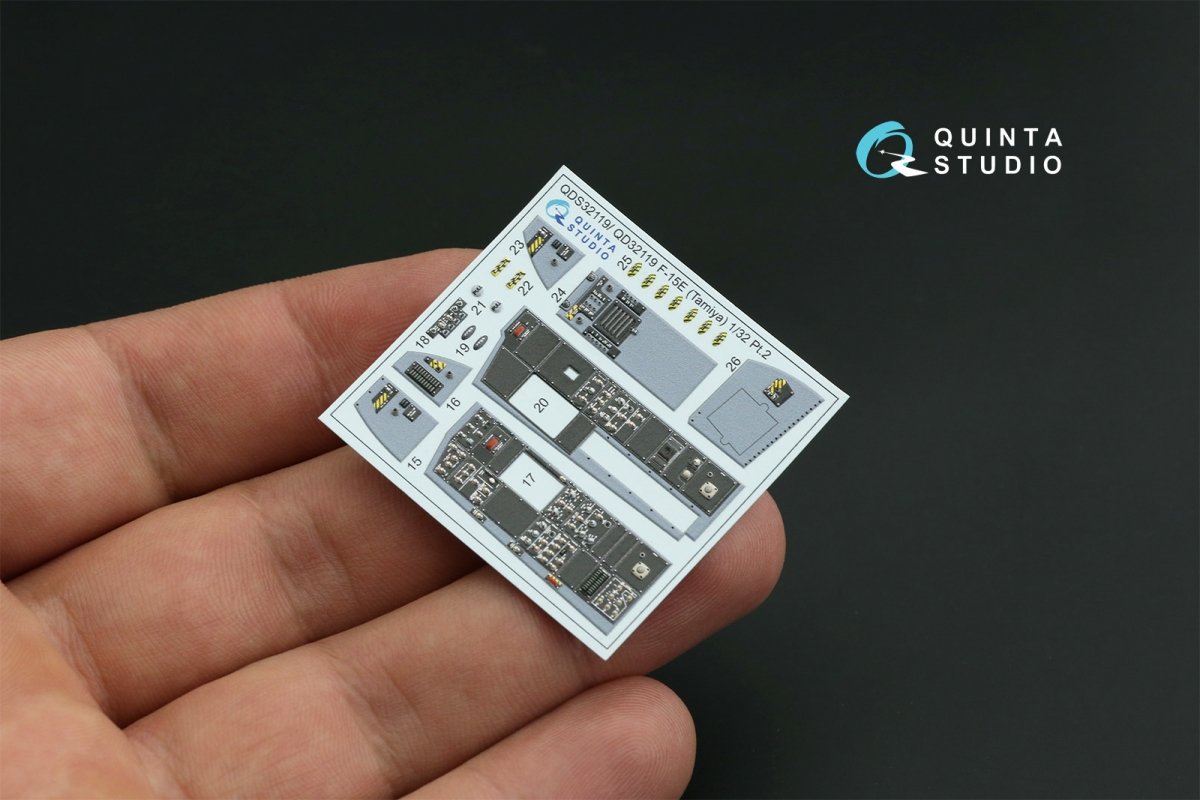Intérieur imprimé en 3D et coloré sur papier décalcomanie Quinta Studio QDS-32119 F-15E (Tamiya) (petite version) 1/32 – Bild 12