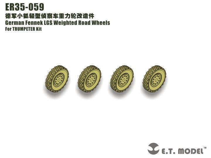 Roues de route lestées ET Model ER35-059 Fennek LGS allemand pour TRUMPETER 1/35