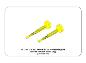 Aber 48L-32 Set of 2 Barrels for ZB 37 machine guns [used on Pz.35/38(t)] 1/48 – zdjęcie 2