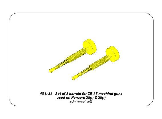 Aber 48L-32 Set of 2 Barrels for ZB 37 machine guns [used on Pz.35/38(t)] 1/48 – zdjęcie 2