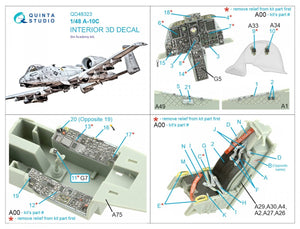 Intérieur imprimé en 3D et coloré sur papier décalcomanie Quinta Studio QD48323 A-10C (Academy) 1/48  – immagine 2