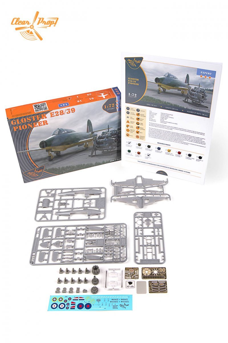 Clear Prop! CP72001 GLOSTER E28/39 PIONEER EXPERT KIT 1/72 – zdjęcie 3