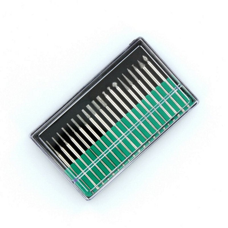 Ensemble de 20 fraises à graver diamantées Modelcraft PFR6200 (2,35 mm)