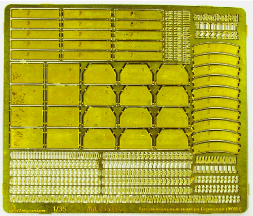Microdesign MD 035334 Composition typographique de plaques d'immatriculation allemandes de la Seconde Guerre mondiale 1/35