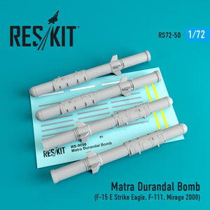 RESKIT RS72-0050 MATRA DURANDAL BOMBES (4PCS) 1/72
