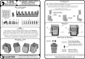 Boîtes de munitions Master GM-35-071 D68375 (50 cartouches) pour fusil Browning M2 .50 - utilisées au début de la Seconde Guerre mondiale (6 pièces) - OUVERTES 1/35 – immagine 7