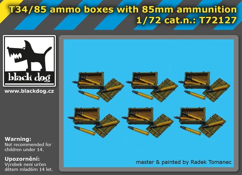 Boîtes de munitions Black Dog T72127 T34/85 avec munitions de 85 mm 1/72 – image 3