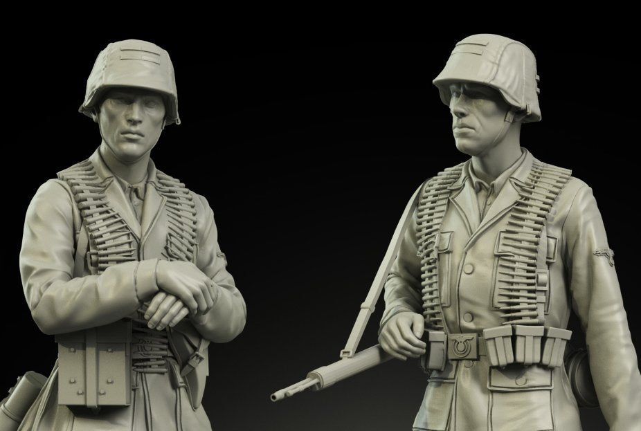 Panzer Art FI35-041 Waffen-SS MG-42, ensemble d&amp;#39;équipe au 1/35  – image 2