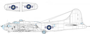Insigne national américain Eduard EX1055 B-17F avec contour bleu EDUARD 1/48
