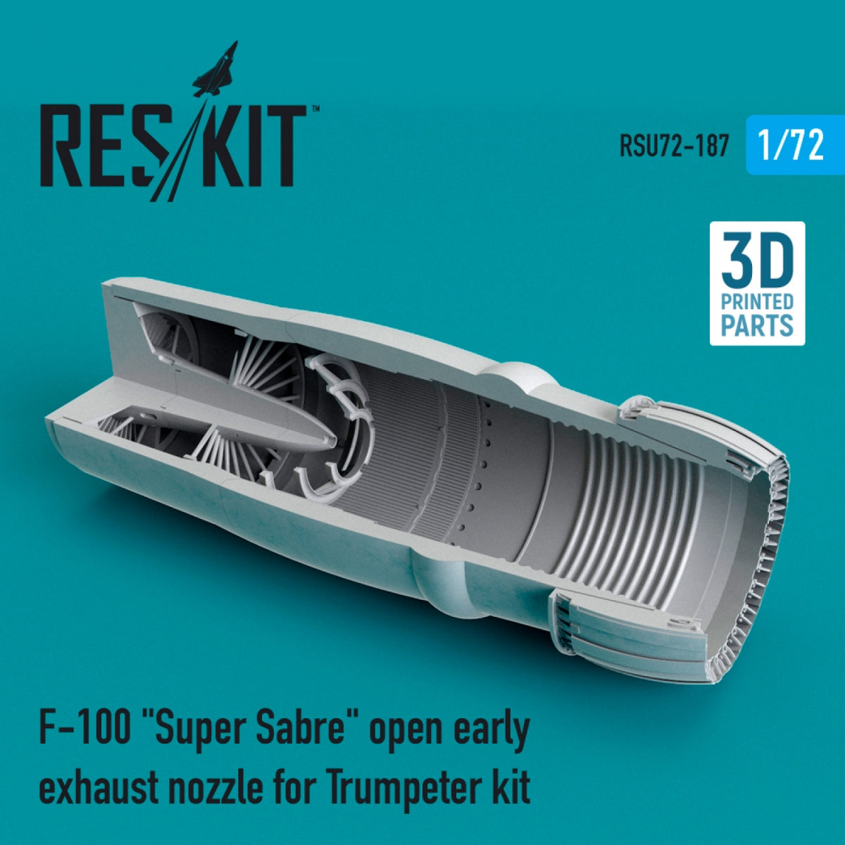 RESKIT RSU72-0187 F-100 « SUPER SABER » TUYÈRE D&amp;#39;ÉCHAPPEMENT OUVERTE (VERSION RAPIDE) POUR MAQUETTETER 1/72 – imagen 2