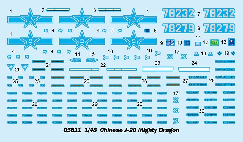 Trumpeter 05811 J-20 Mighty Dragon chinois 1/48 – immagine 9