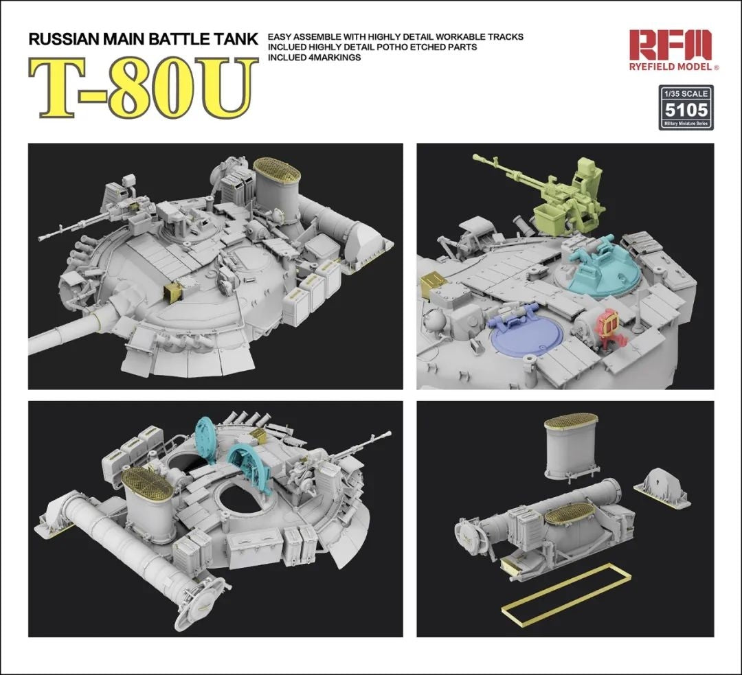 Maquette Rye Field 5105 Char de combat principal russe T-80U 1/35 – image 6