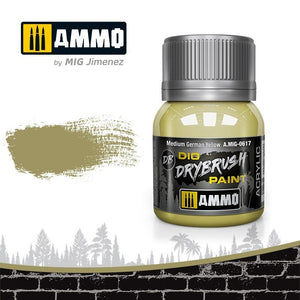 Munitions Mig 0617 DRYBRUSH Jaune Allemand Moyen 40 ml