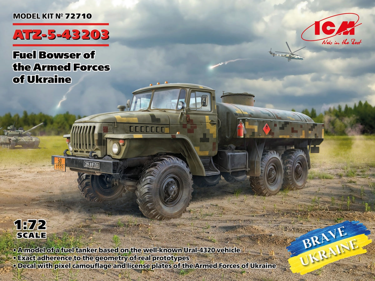 ICM 72710 ATZ-5-43203, Camion-citerne à carburant des forces armées ukrainiennes, échelle 1/72
