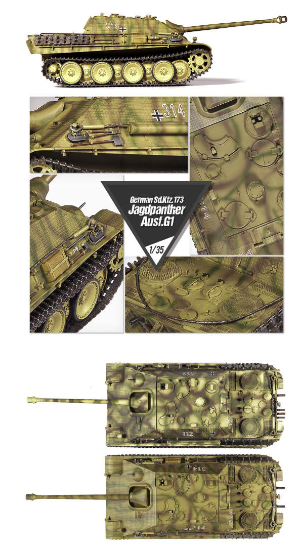 Academy 13539 German Sd.Kfz. 173 Jagdpanther Ausf.G1 1/35 – zdjęcie 4