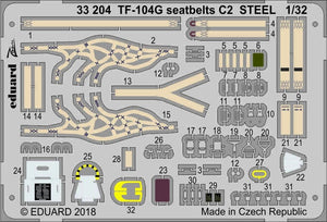 Ceintures de sécurité Eduard 33204 TF-104G C2 ACIER ITALERI 1/32 – image 2