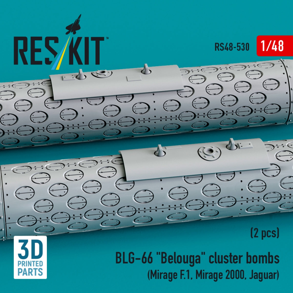 RESKIT RS48-0530 BLG-66 &amp;quot;Belouga&amp;quot; cluster bombs (2 pcs) (3D Printed) 1/48 – zdjęcie 3