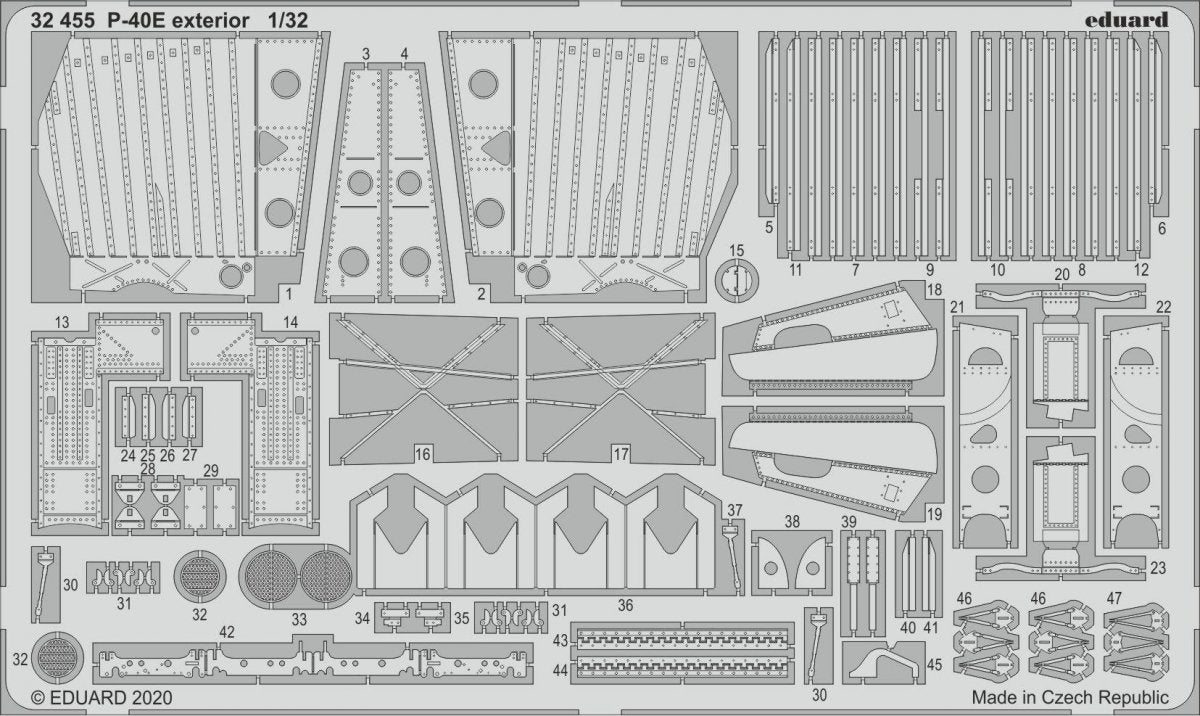 Eduard 32455 P-40E extérieur 1/32 TRUMPETER 