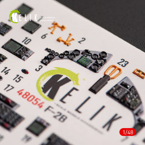 Kelik K48054 JASDF F-2B interior 3D decals for Hasegawa kit 1/48