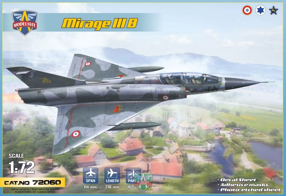 Modelsvit 72060U Mirage IIIB 1/72 SANS CADRE "G"/ SANS CADRE G