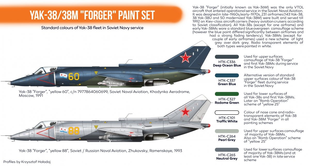 Hataka HTK-CS111 Yak-38/38M &amp;quot;Forger&amp;quot; paint set (6x17ml) – zdjęcie 2
