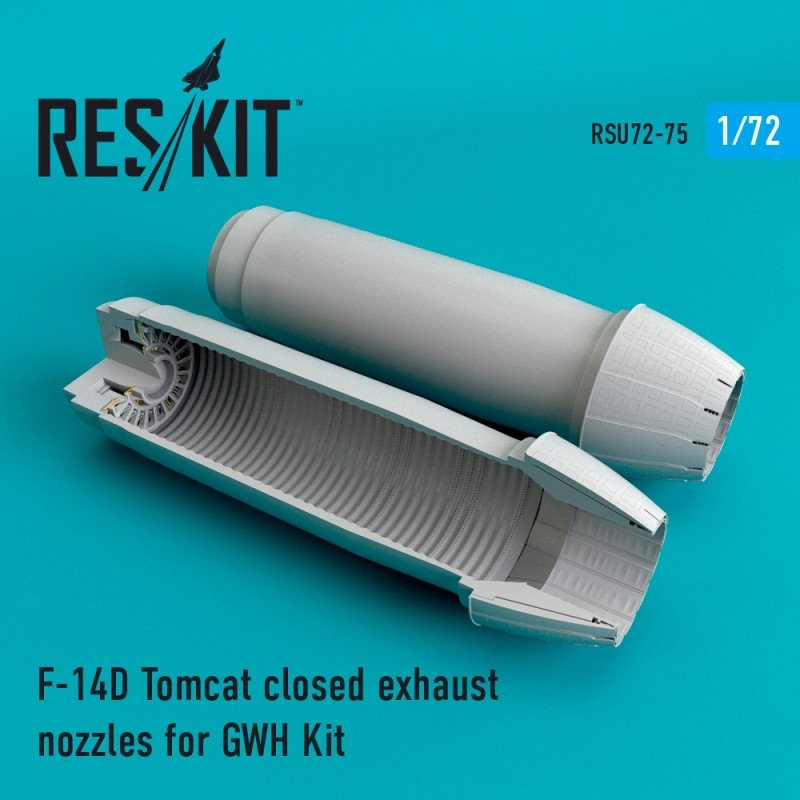 RESKIT RSU72-0075 Buses d&amp;#39;échappement fermées pour F-14D Tomcat, maquette Great Wall Hobby au 1/72