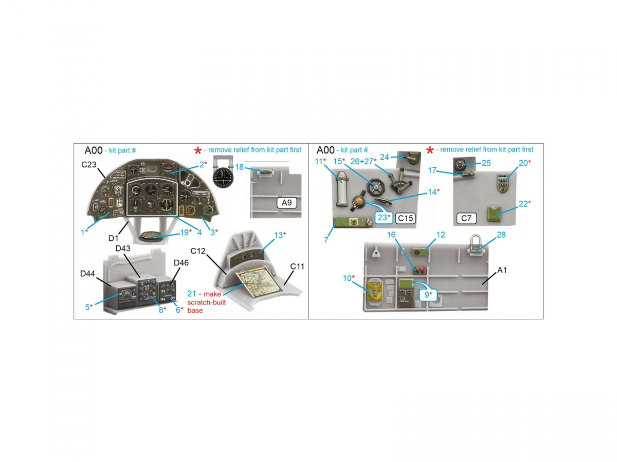 Intérieur imprimé en 3D et coloré sur papier décalcomanie Quinta Studio QDS-48534 Fairey Fulmar Mk.II (Trumpeter) (petite version) 1/48 – image 2