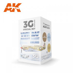 AK Interactive AK11726 Avions de la RAF de la Seconde Guerre mondiale, couleurs désertiques, 3 x 17 ml