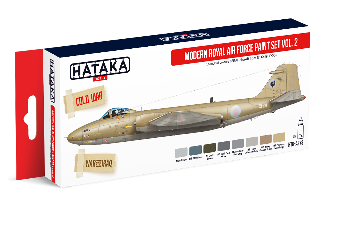 Coffret de peinture Hataka HTK-AS73 Modern Royal Air Force vol. 2 (8x17ml)
