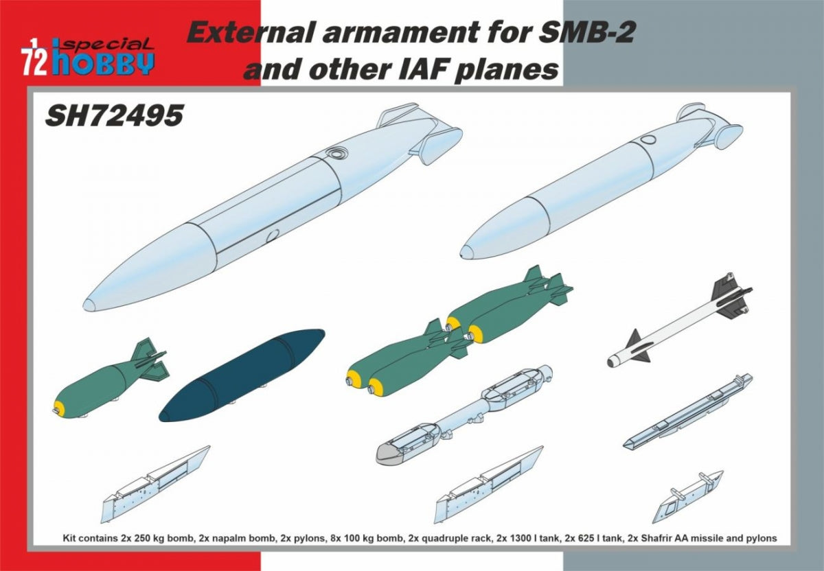 Armement externe Special Hobby 72495 pour SMB-2 et autres avions de l&amp;#39;IAF, échelle 1/72