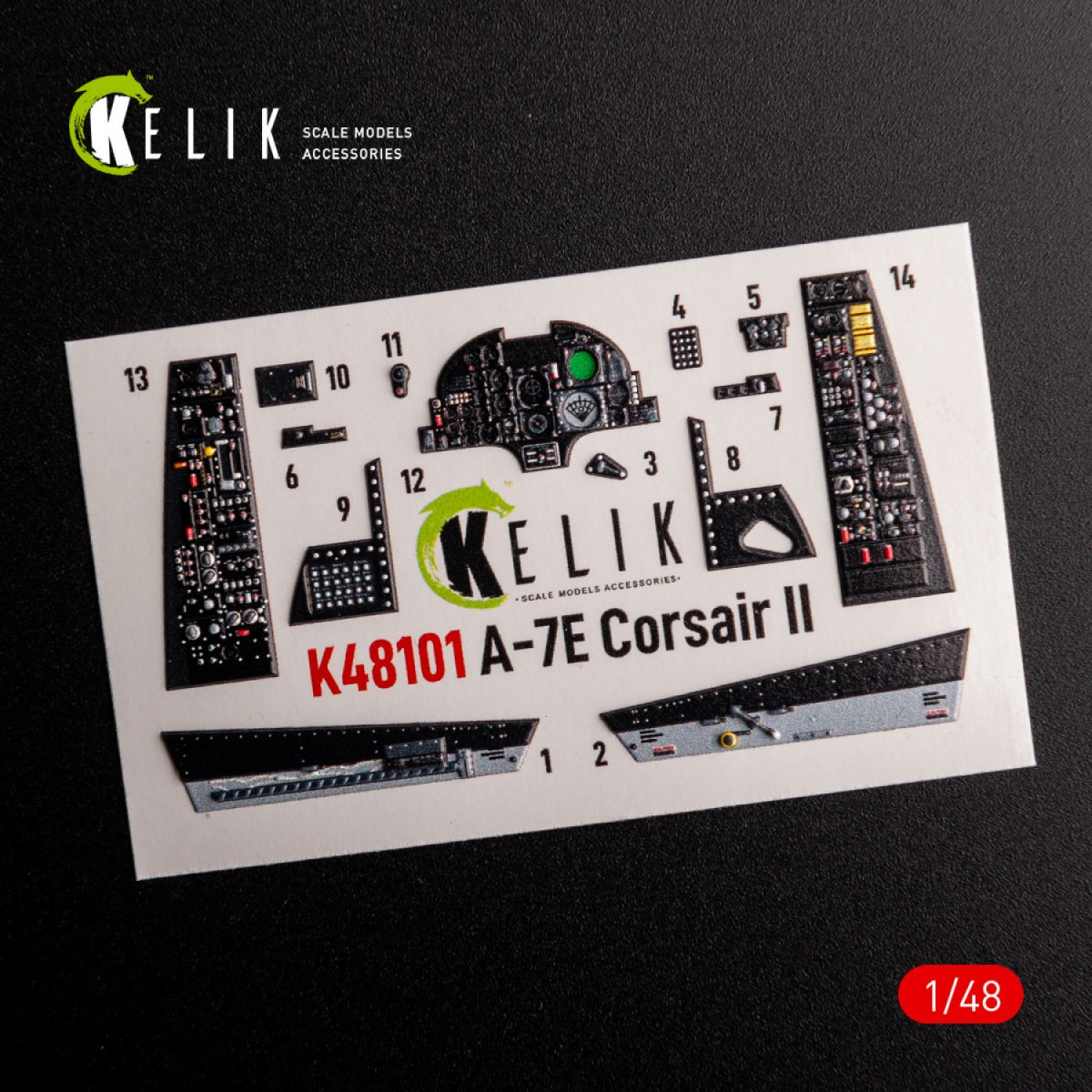 KELIK K48101 A-7E Corsair II - Décalcomanies 3D intérieures pour maquette HobbyBoss au 1/48 – image 2