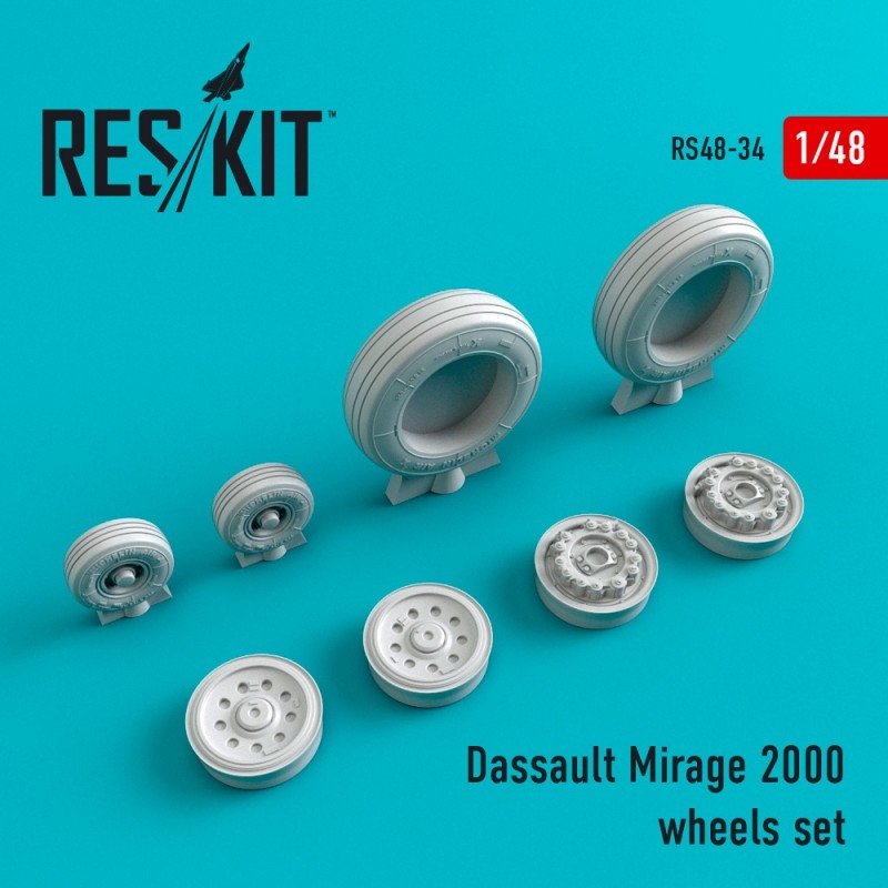 RESKIT RS48-0034 Jeu de roues Mirage 2000 1/48