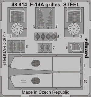 Grilles Eduard 48914 F-14A en acier Tamiya 1/48