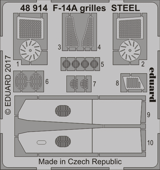 Grilles Eduard 48914 F-14A en acier Tamiya 1/48