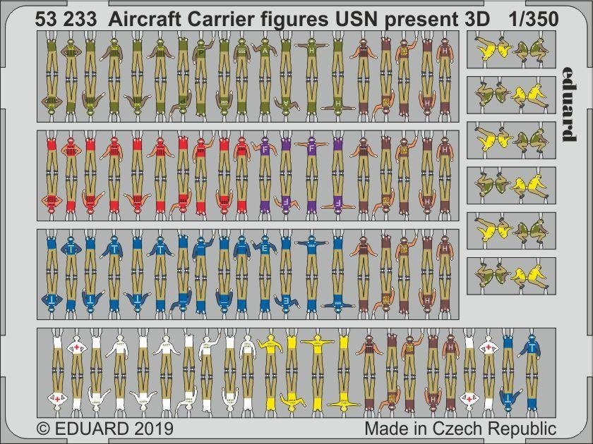 Figurines de porte-avions Eduard 53233 USN présentées en 3D à l&amp;#39;échelle 1/350