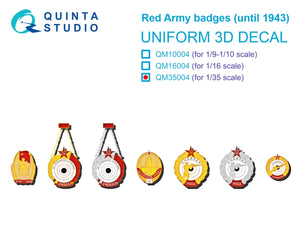 Quinta Studio QM35004 Insignes de l&amp;#39;Armée rouge (jusqu&amp;#39;en 1943) 1/35