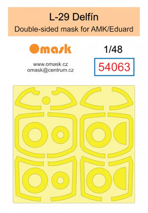 Masque double face Omask 54063 L-29 Delfin (pour AMK / Eduard) 1/48