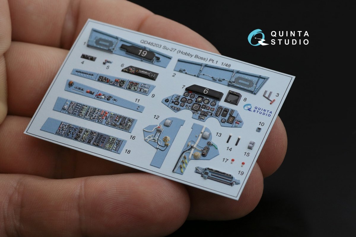 Intérieur imprimé en 3D et coloré sur papier décalcomanie Quinta Studio QD48203 Su-27 (Hobby Boss) 1/48 – image 10