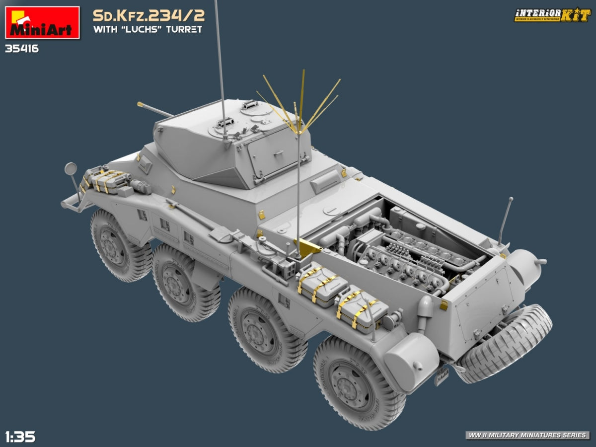 MiniArt 35416 Sd.Kfz.234/2 AVEC TOURELLE LUCHS. KIT INTÉRIEUR 1/35 – Bild 9