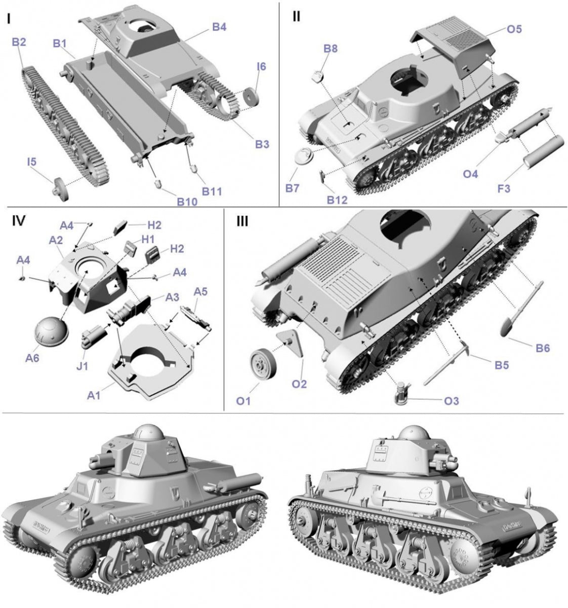 Premier char à combattre PL115 Hotchkiss H38 avec canon SA18 1/72 – Bild 2