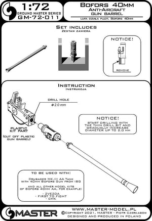 Canon antiaérien Bofors 40 mm Master GM-72-011 - pour Crusader Mk. III AA d&amp;#39;IBG et autres maquettes Bofors 40 mm au 1/72 – imagen 9